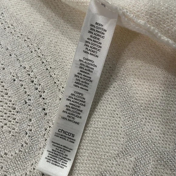 Chico’s Cream Off White Duster-longline Length Cardigan - Picture 8 of 12